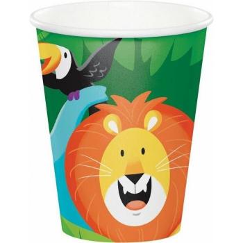 Creative Party Jungle Safari Becher – 8x Papierbecher, einheitlich schwarz
