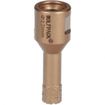 Corona diamante para amoladora ø 12 mm. conexión rosca m14. corte seco