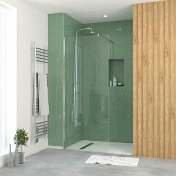 Verre Trempé 5 mm – Paroi de Douche Chromée Aurlane 80 × 195 cm