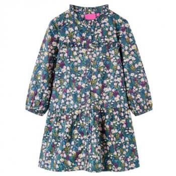 Abito Maniche Lunghe Blu Scuro per Bambina 140