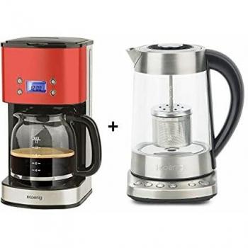 Set Café-Thé H.Koenig : MG30 Rouge 1,8 L + TI700 Bouilloire 1,7 L Programmable