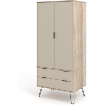 Augusta Driftwood 2 Door & 2 Drawer Wardrobe