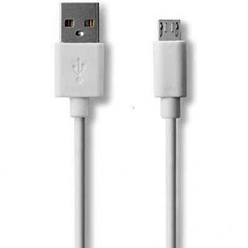 Câble USB 2.0 A Mâle Micro B Mâle 1 m Couleur Blanc