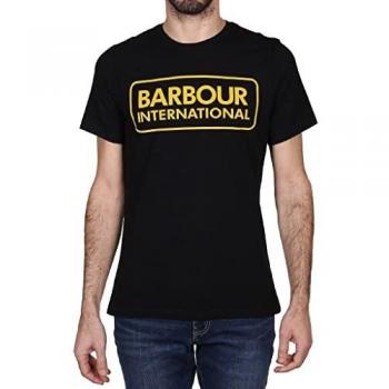 Camiseta Barbour International Negra para Hombre con Logo Grande, Talla S