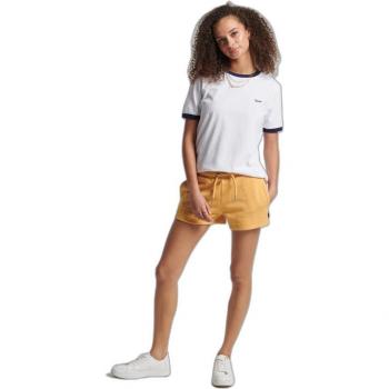 Shorts de Mujer Superdry Vintage Logo en Jersey de Algodón Orgánico, Color Amarillo, Casual y Deportivo, Talla XL