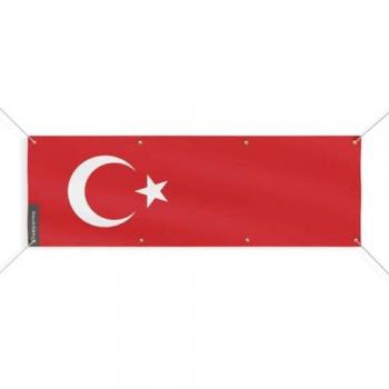 Tunisian Flag Display Banner – 80x240 cm Durable Polyester, 8 Reinforced Holes