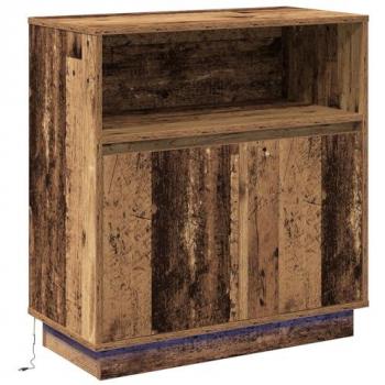 Buffet vintage avec portes vitrées – design industriel, couleur brun