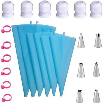 34-Piece Reusable Cake Decorating Set with Piping Bags
