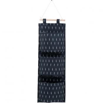 Cotton Linen Wall Organizer with 3 Pockets for Cosmetics and Toys
