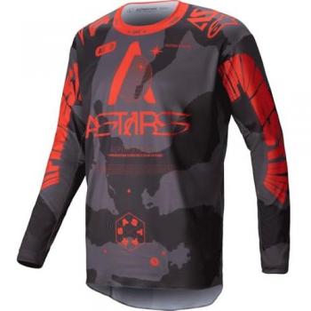 Maglia da motocross Alpinestars Racer Hollow Grigio Arancione Fluo XL