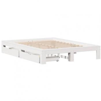 Lit sans matelas 140x200 cm en bois de pin blanc