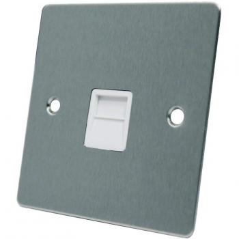 AET FSCTELMWH Satin Chrome Flat Telephone Master Insert