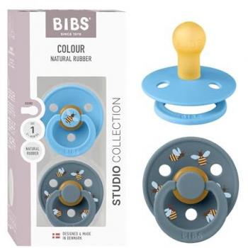 Bibs 2er Pack Studio Kollektion Schnuller Latex, 0-6M Türkis Grau