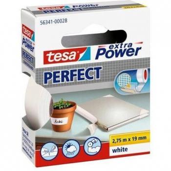 TESA Lot de 5 Rubans toilé adhésif Extra power 19 mm x 2,75 m Blanc