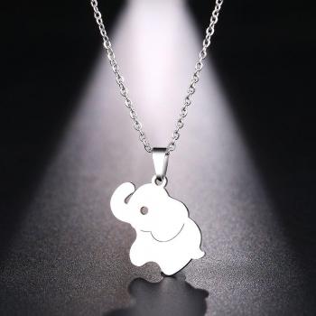Collar con colgante de elefante en acero inoxidable