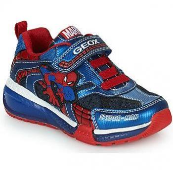 Basket Cuir Enfant Geox J Bayonyc Version basse Marine/Royale Scratch Confort exceptionnel