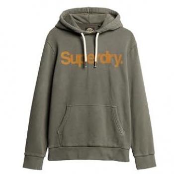 Superdry Herren Klassisches Core Hoodie mit Logo Dunkelkaki M