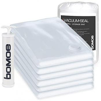 Pack 6 sacs sous vide Knippa 80x100 cm – Couettes, coussins – Pompe incluse – Réutilisable