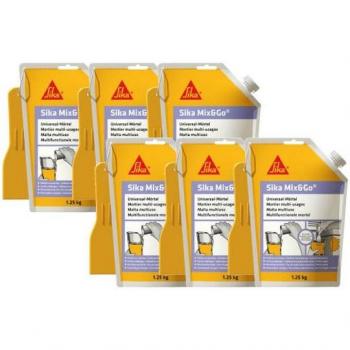 Sika 6×Mortier Réparation Mix & Go – Gris (1,25 kg)
