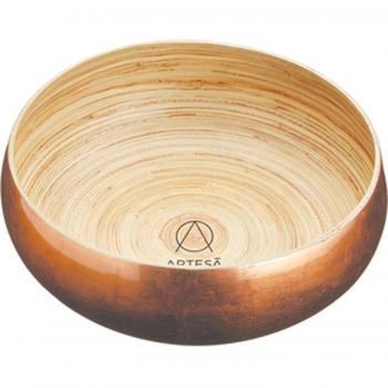Artesa Copper Finish Bamboo Serving Bowl, 26cm, Gold