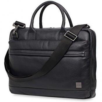 Knomo 45-201-BDD Barbican Foster Leder‑Portemonnaie für Büro & Reisen, viele Fächer, Laptop bis 14 | Schwarz