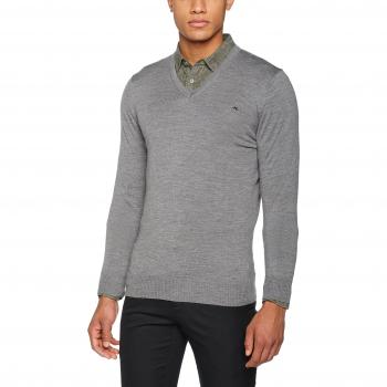J. Lindeberg Men's Lymann True Merino Knit Sweater, Grey (Grey Melange), XX-Large