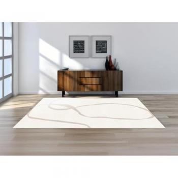 Tappeto shaggy 160 x 230 cm con design astratto Tortora e Crema