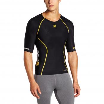 Kurzarm‑Kompressionsshirt Herren Skins A200 – Black & Yellow – XS – B60052004XS