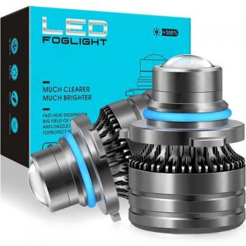 Bombillas LED H11 para faros delanteros, 40W, 5600LM, lente antiniebla verde