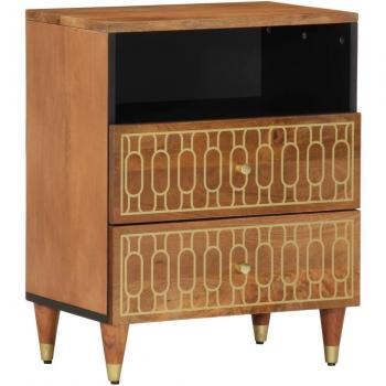Comodino 50x33x62 cm in Legno Massello di Mango