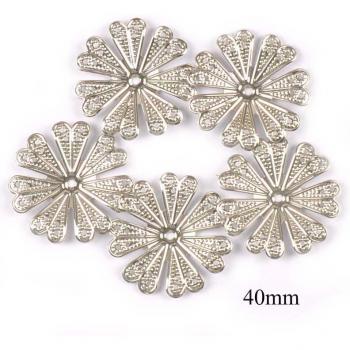 40mm Gold Filigree Flower Connectors