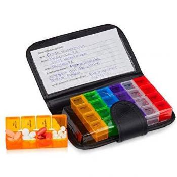 Compact 7-Day Pill Storage Box for Travelers (Black)