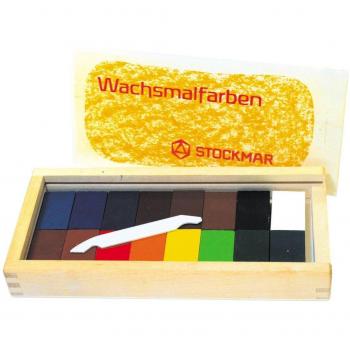 Bijenwaskrijtjes Stockmar, 16 kleuren, houten doos, ST35502