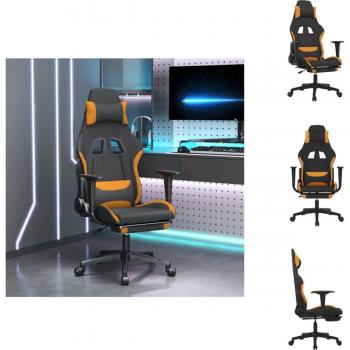 Chaise de Jeu avec Tissu Noir et Jaune et Massage Intégré