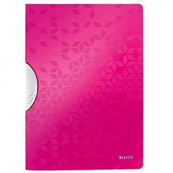 A4 Pink Clip File – 30 Sheet Flexible Plastic