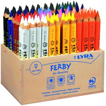 Lyra Présentoir Bois : 96 crayons de couleur Ferby 6,25 mm