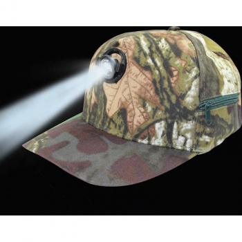 Multi-Purpose Camouflage Fishing Cap with Headlamp