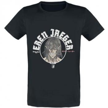 Camiseta Negra Attack On Titan Eren Jaeger Talla L