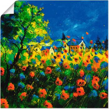 Artland Poster »Blaue und rote Mohnblumen«