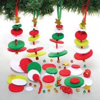Baum‑Bastelecke: Stapelset für 6 Weihnachtsbäume