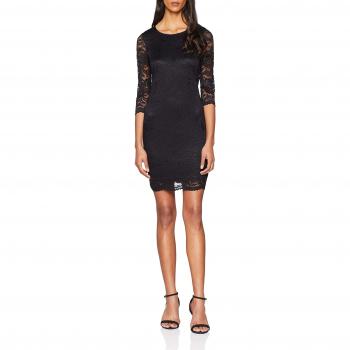 Vestido Vero Moda Vmsandra 3/4 de Encaje, Color Negro, Talla 42