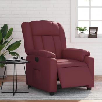 Weinroter Kunstleder Relaxsessel von VIDA XL – mit elektrischer Rückenlehnenlage