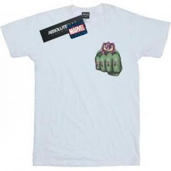 Marvel Frauen Hulk Tattoo Faust Baumwoll-Boyfriend-Tee XL weiß