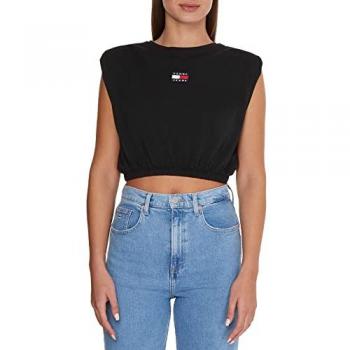 Camiseta Crop de Tommy Hilfiger en Color Negro