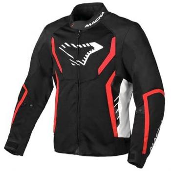 Veste textile de moto Macna Grisco Noir Blanc Rouge 3XL