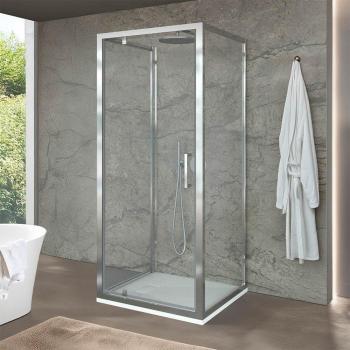 Ted Box 80x80x80 cm: Doccia con Porta a Battente Trasparente 200cm