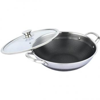 Edelstahl Wokpfanne Ø32cm mit Deckel von Cheffinger