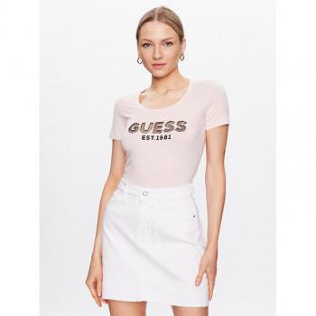 GUESS Pink Mesh Logo T-Shirt for Women