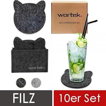 Wortek Tischuntersetzer Filz Katze Schwarz