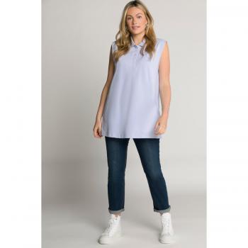 Polo Collo A Righe Donna Blu 48/50 Cotone